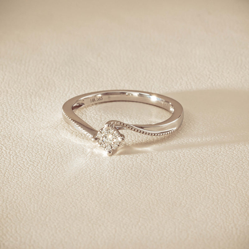14ct White Gold Diamond Tango Ring - Ring - Walker & Hall