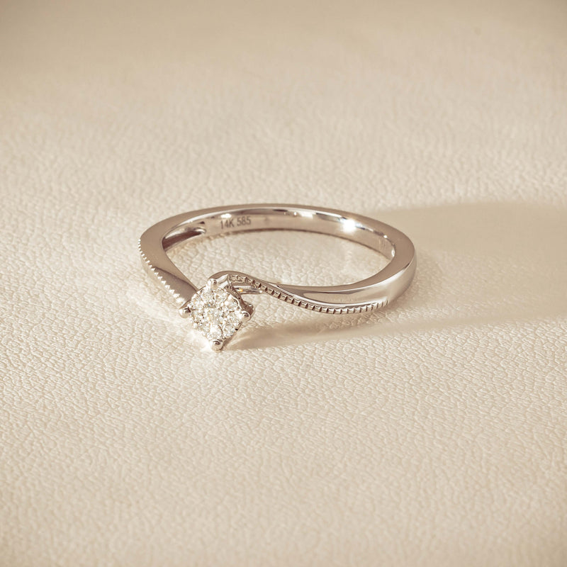 14ct White Gold Diamond Tango Ring - Ring - Walker & Hall