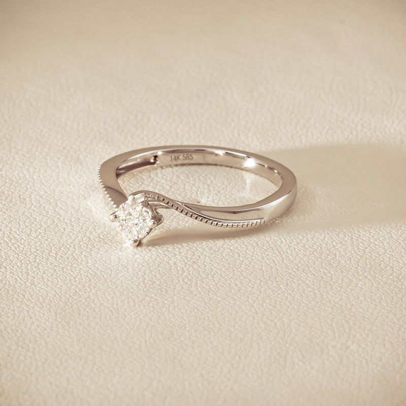 14ct White Gold Diamond Tango Ring - Ring - Walker & Hall