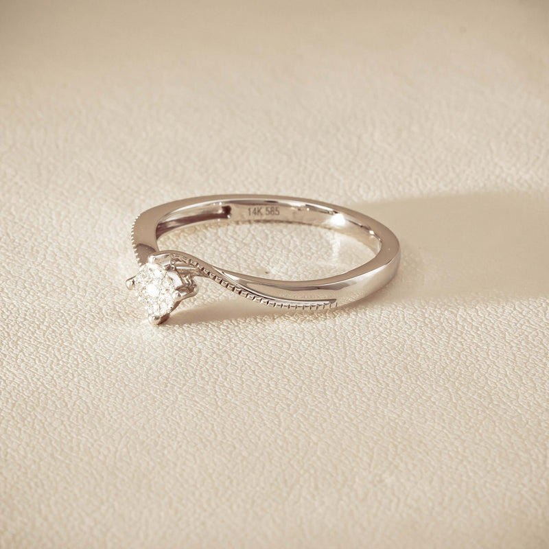 14ct White Gold Diamond Tango Ring - Ring - Walker & Hall