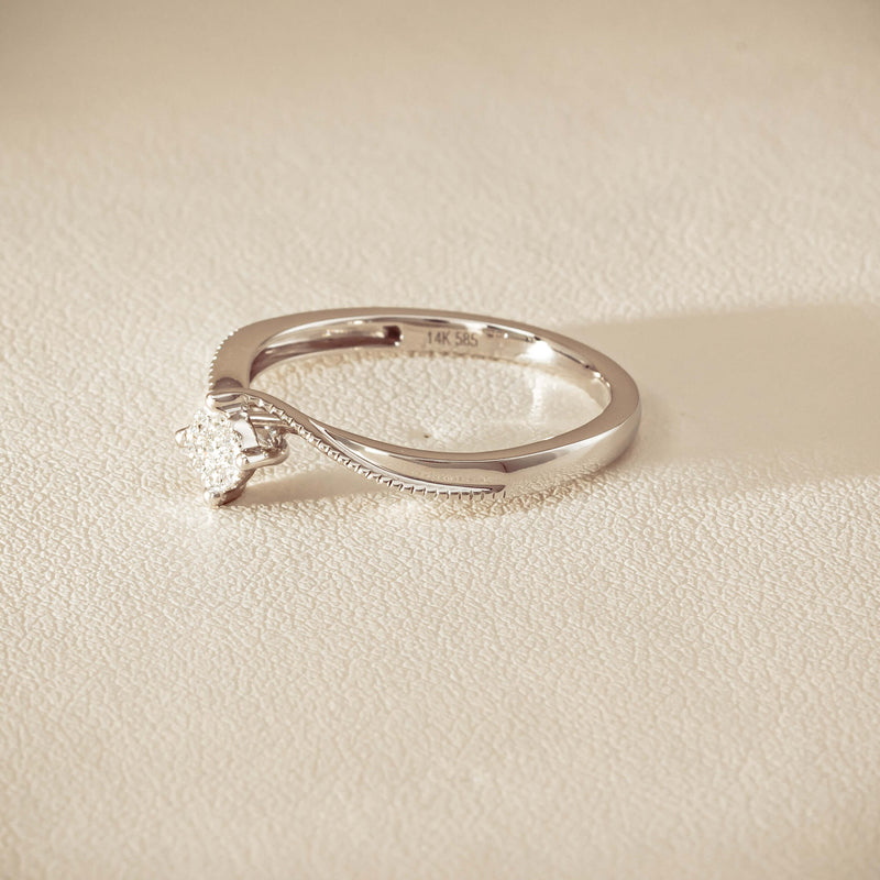 14ct White Gold Diamond Tango Ring - Ring - Walker & Hall