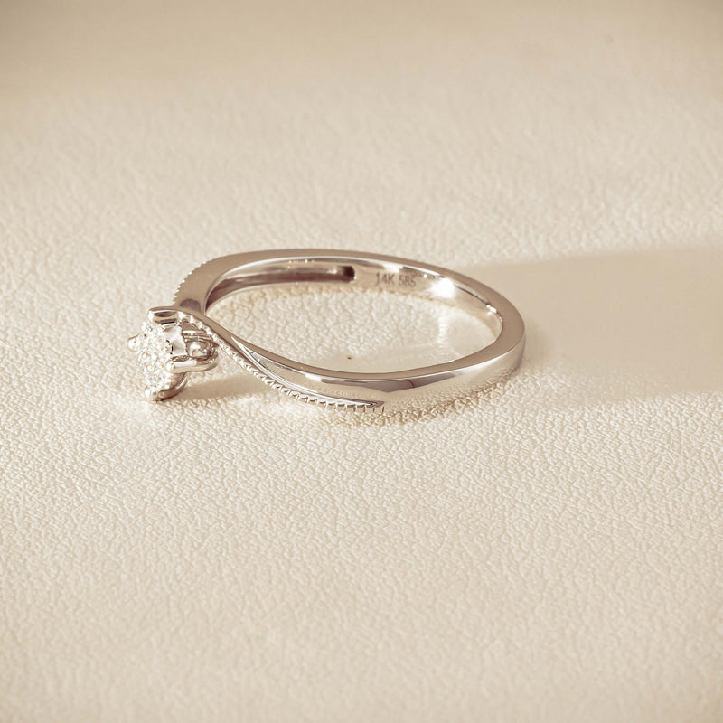 14ct White Gold Diamond Tango Ring - Ring - Walker & Hall
