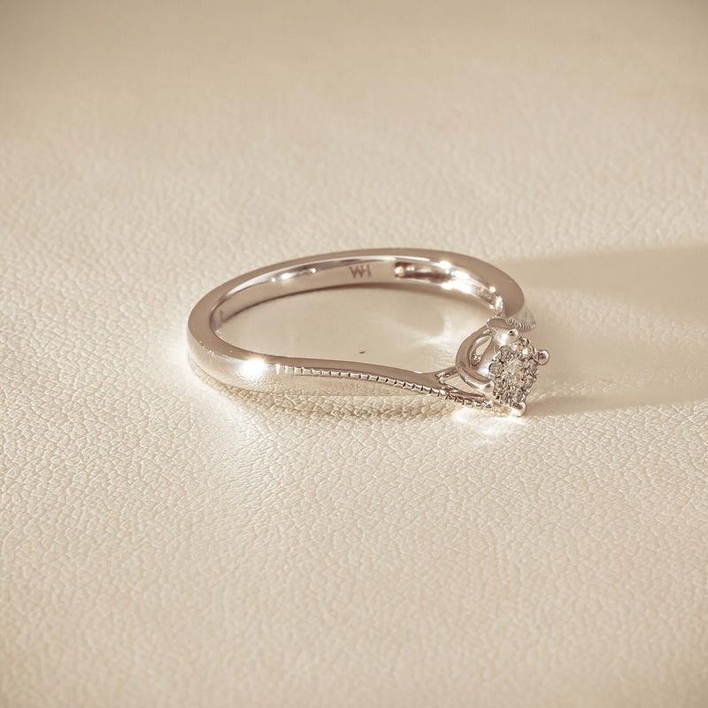 14ct White Gold Diamond Tango Ring - Ring - Walker & Hall