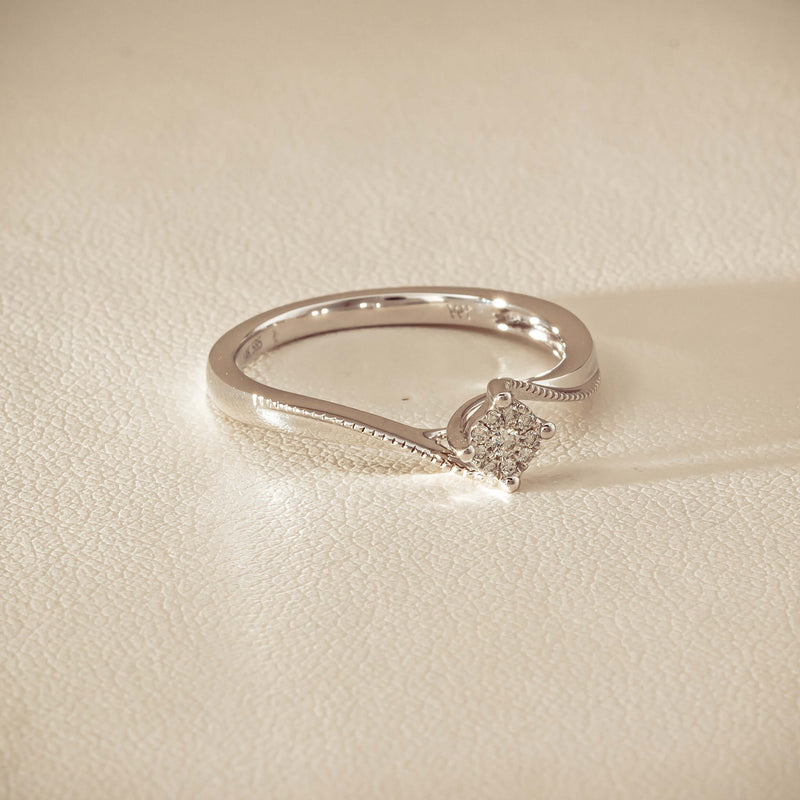14ct White Gold Diamond Tango Ring - Ring - Walker & Hall