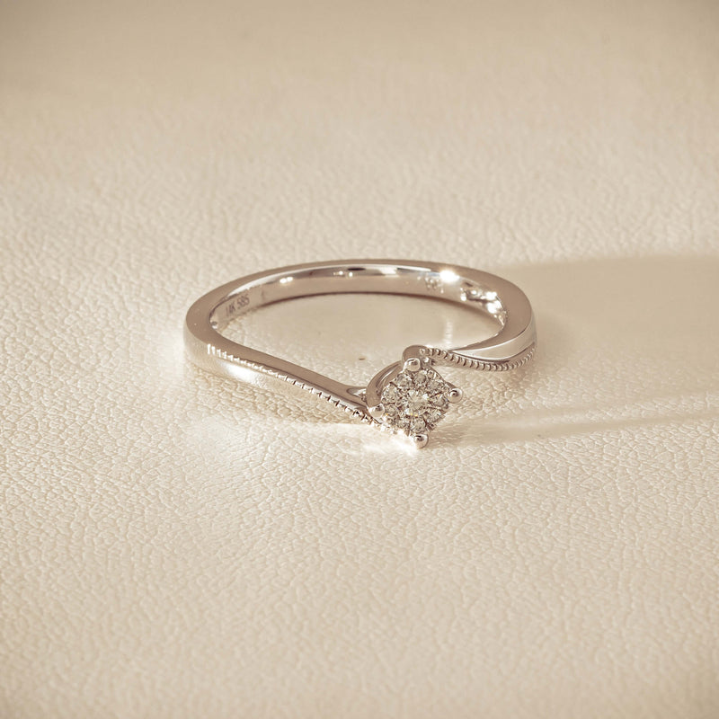 14ct White Gold Diamond Tango Ring - Ring - Walker & Hall