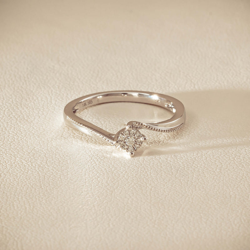 14ct White Gold Diamond Tango Ring - Ring - Walker & Hall