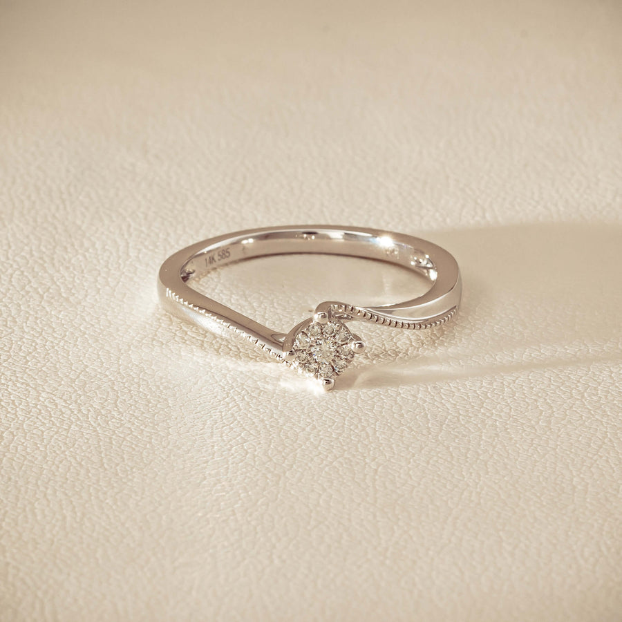 14ct White Gold Diamond Tango Ring - Ring - Walker & Hall