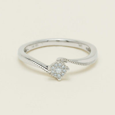 14ct White Gold Diamond Tango Ring - Ring - Walker & Hall