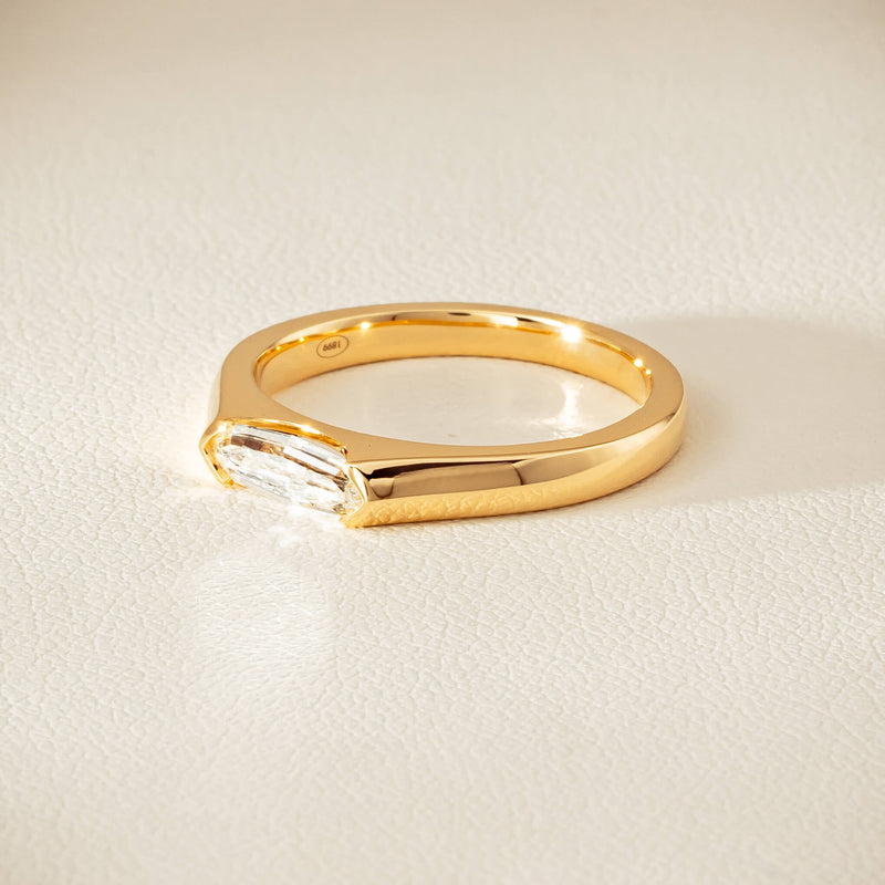 18ct Yellow Gold .52ct Modified Oval Diamond Astrid Ring - Ring - Walker & Hall