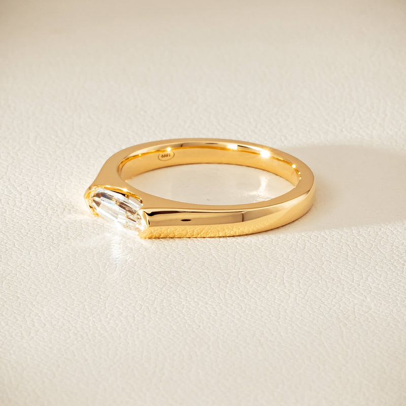 18ct Yellow Gold .52ct Modified Oval Diamond Astrid Ring - Ring - Walker & Hall