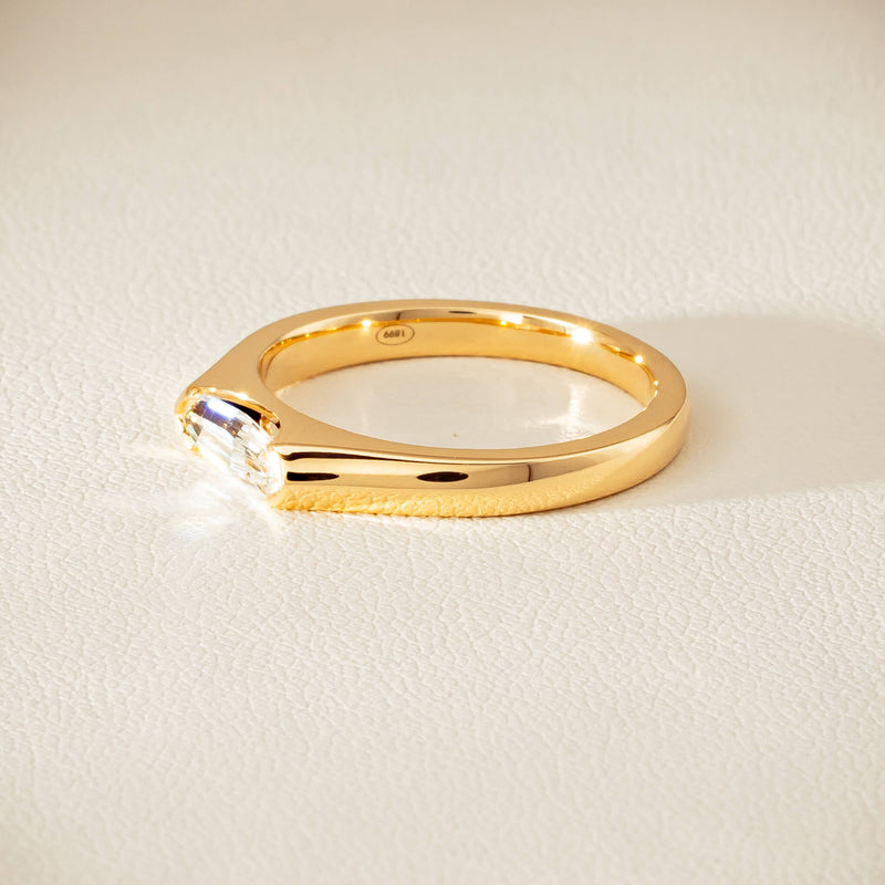 18ct Yellow Gold .52ct Modified Oval Diamond Astrid Ring - Ring - Walker & Hall