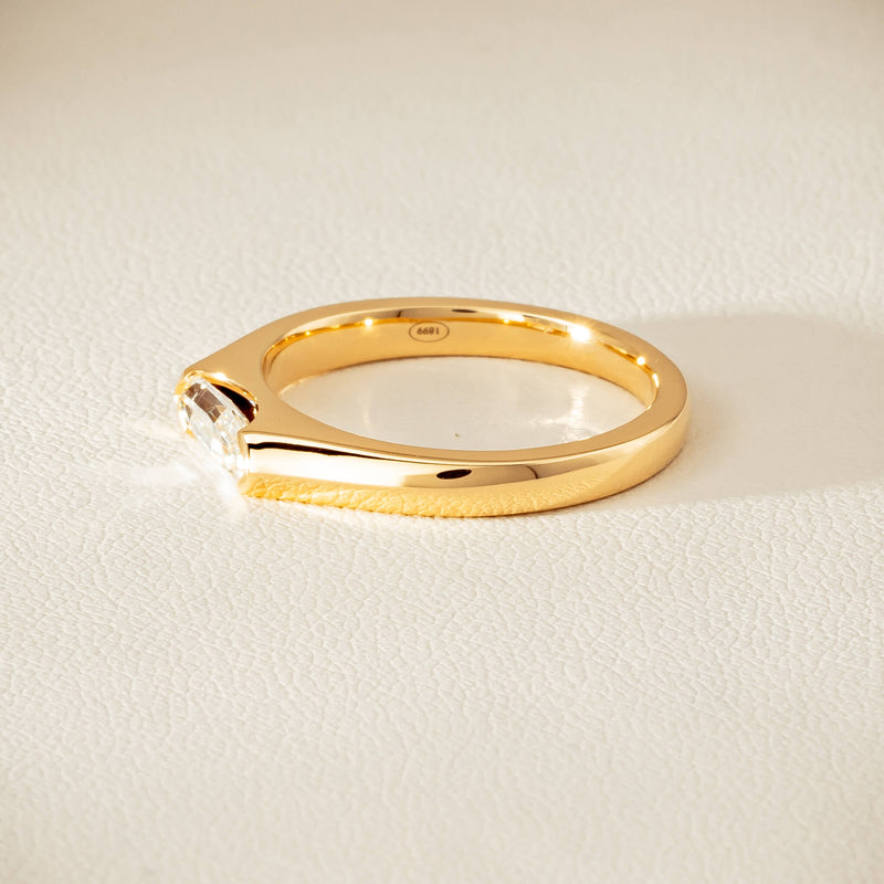 18ct Yellow Gold .52ct Modified Oval Diamond Astrid Ring - Ring - Walker & Hall