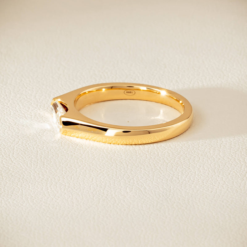 18ct Yellow Gold .52ct Modified Oval Diamond Astrid Ring - Ring - Walker & Hall