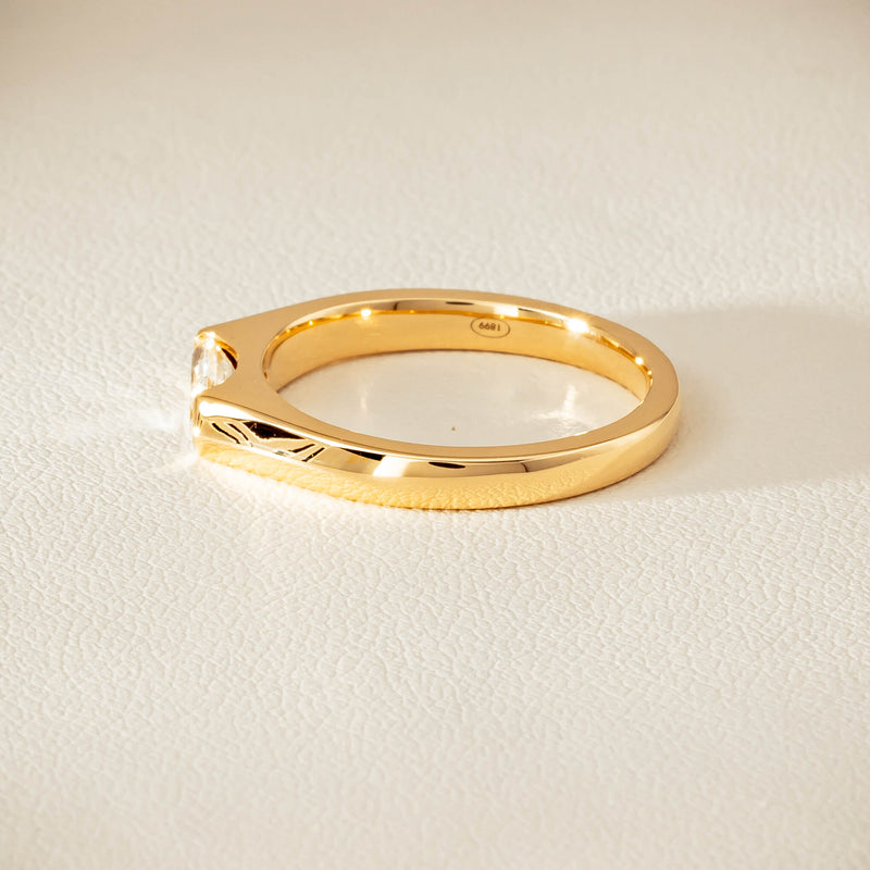 18ct Yellow Gold .52ct Modified Oval Diamond Astrid Ring - Ring - Walker & Hall