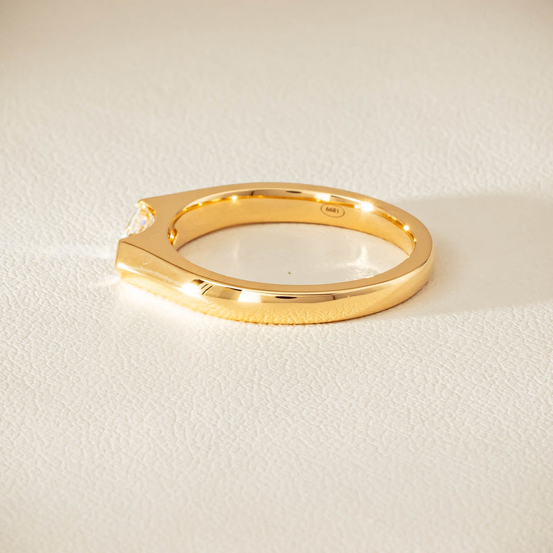 18ct Yellow Gold .52ct Modified Oval Diamond Astrid Ring - Ring - Walker & Hall