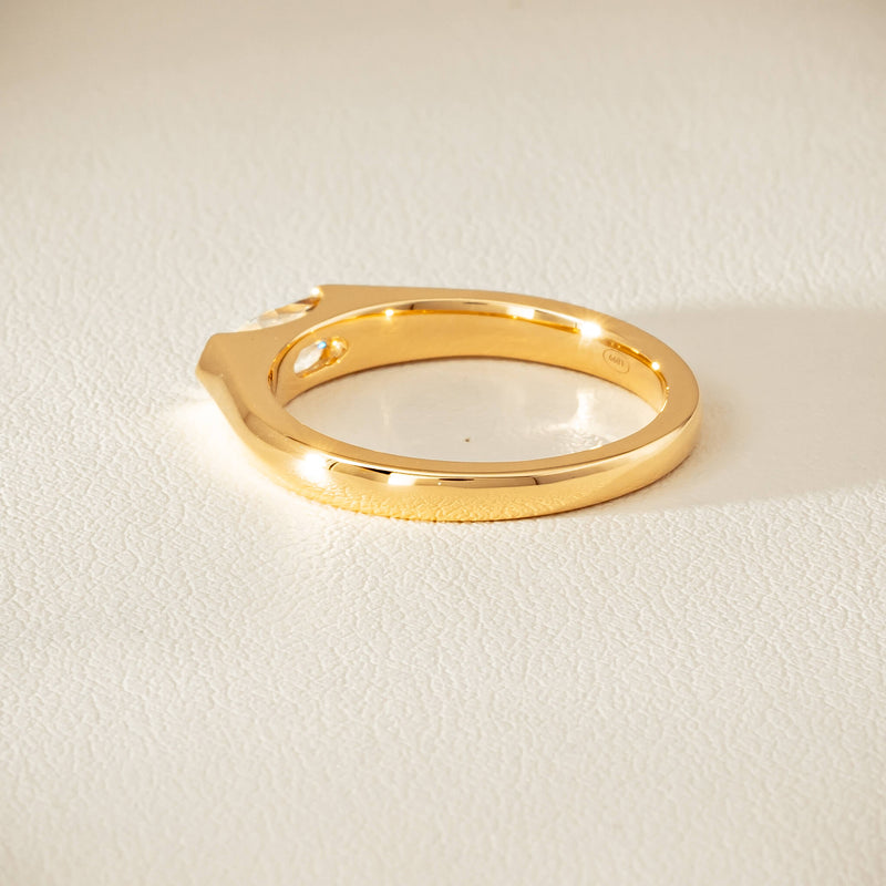 18ct Yellow Gold .52ct Modified Oval Diamond Astrid Ring - Ring - Walker & Hall