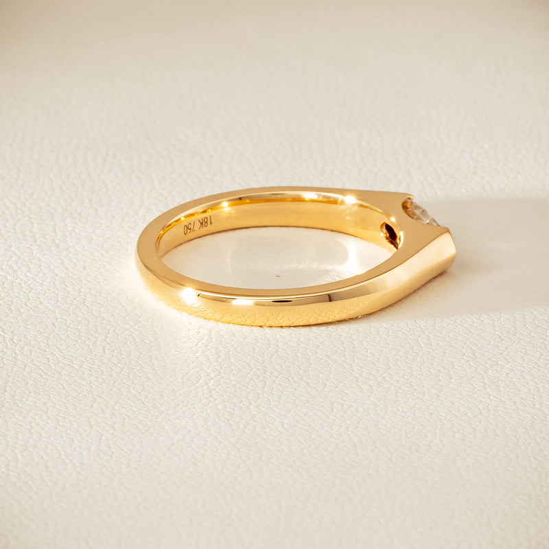 18ct Yellow Gold .52ct Modified Oval Diamond Astrid Ring - Ring - Walker & Hall