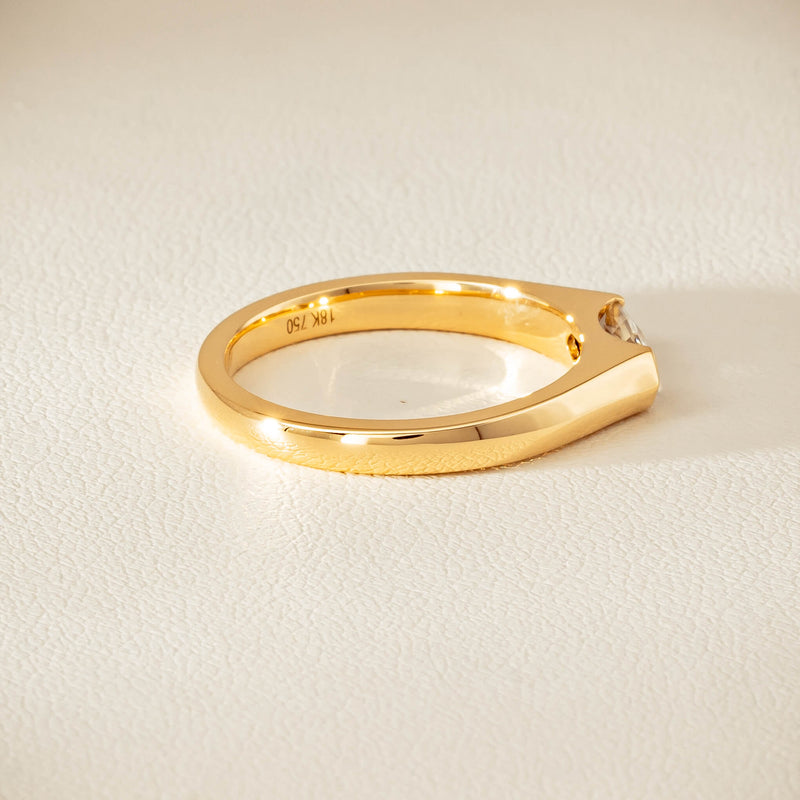 18ct Yellow Gold .52ct Modified Oval Diamond Astrid Ring - Ring - Walker & Hall