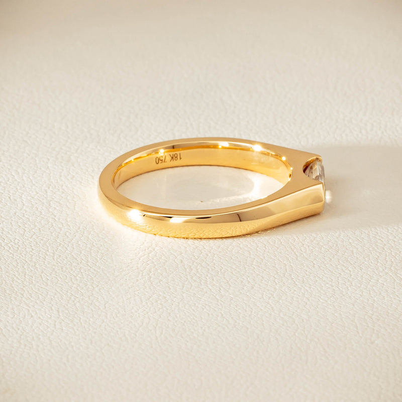 18ct Yellow Gold .52ct Modified Oval Diamond Astrid Ring - Ring - Walker & Hall