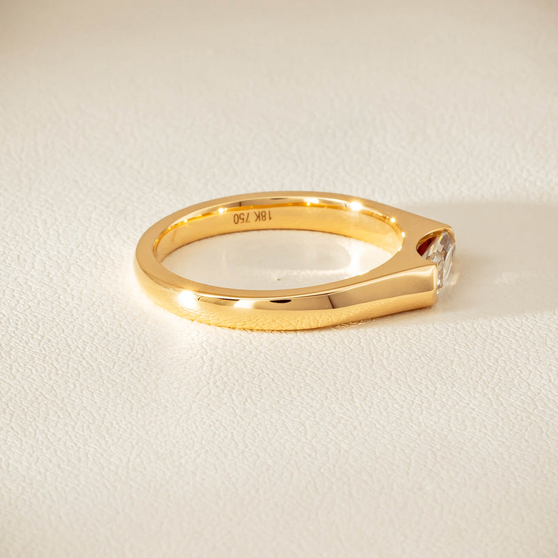 18ct Yellow Gold .52ct Modified Oval Diamond Astrid Ring - Ring - Walker & Hall