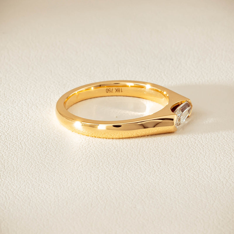 18ct Yellow Gold .52ct Modified Oval Diamond Astrid Ring - Ring - Walker & Hall