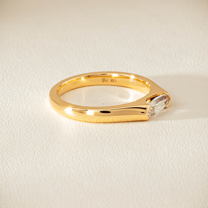 18ct Yellow Gold .52ct Modified Oval Diamond Astrid Ring - Ring - Walker & Hall