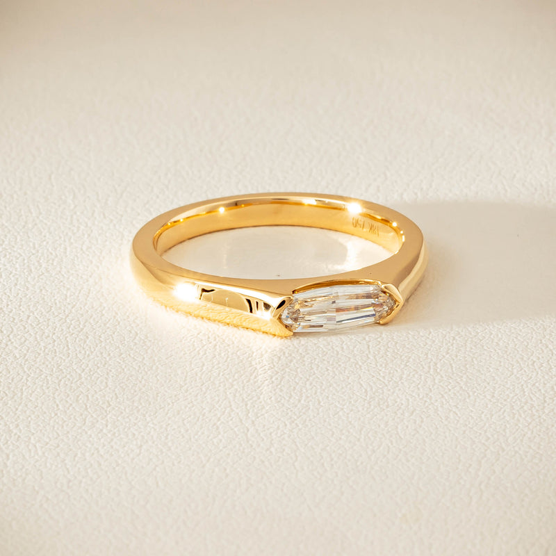 18ct Yellow Gold .52ct Modified Oval Diamond Astrid Ring - Ring - Walker & Hall