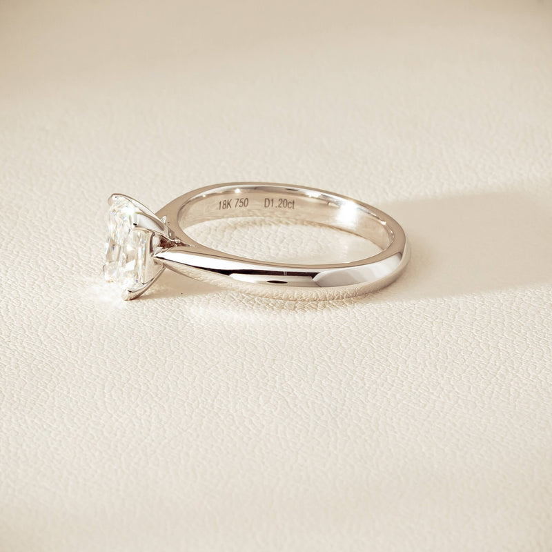 18ct White Gold 1.20ct Radiant-Cut Diamond Venetian Ring - Ring - Walker & Hall