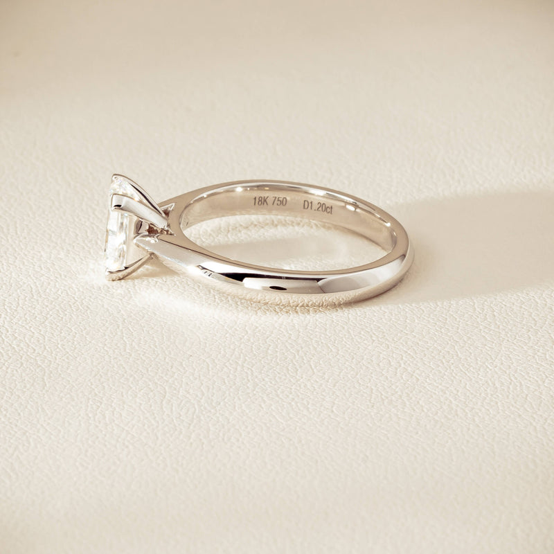 18ct White Gold 1.20ct Radiant-Cut Diamond Venetian Ring - Ring - Walker & Hall