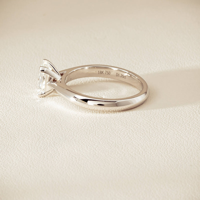 18ct White Gold 1.20ct Radiant-Cut Diamond Venetian Ring - Ring - Walker & Hall