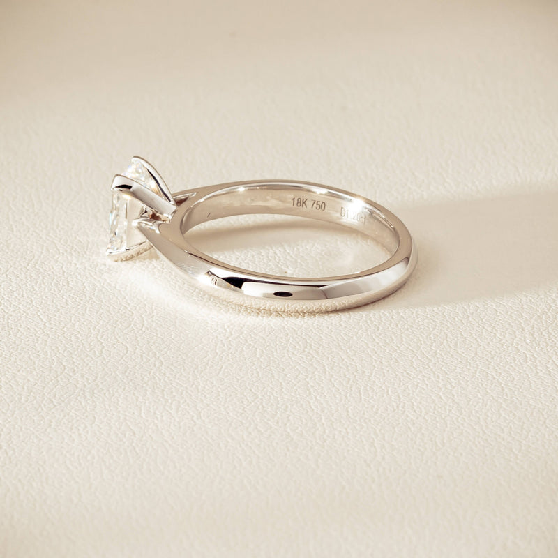 18ct White Gold 1.20ct Radiant-Cut Diamond Venetian Ring - Ring - Walker & Hall