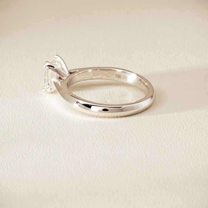 18ct White Gold 1.20ct Radiant-Cut Diamond Venetian Ring - Ring - Walker & Hall