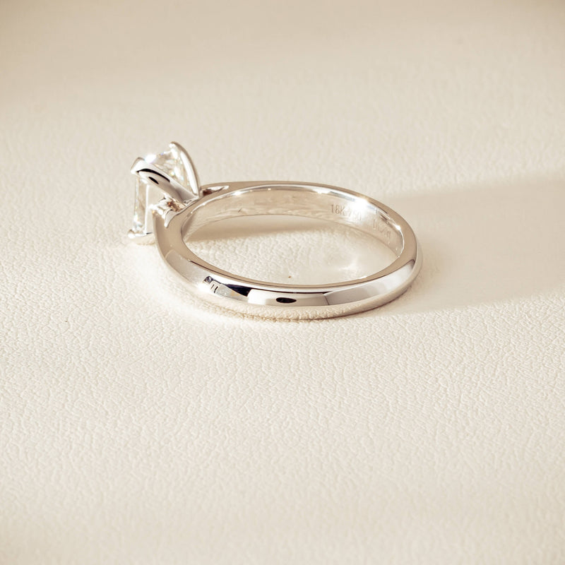 18ct White Gold 1.20ct Radiant-Cut Diamond Venetian Ring - Ring - Walker & Hall