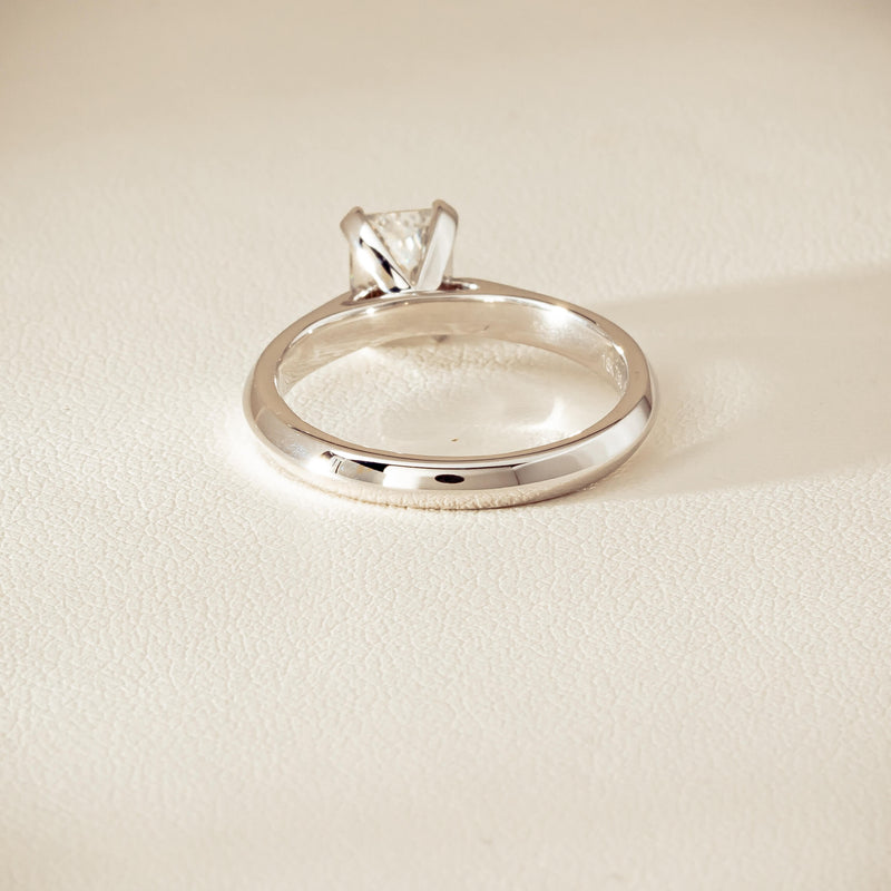 18ct White Gold 1.20ct Radiant-Cut Diamond Venetian Ring - Ring - Walker & Hall