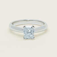 18ct White Gold 1.20ct Radiant-Cut Diamond Venetian Ring - Ring - Walker & Hall