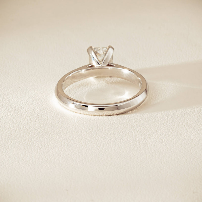 18ct White Gold 1.20ct Radiant-Cut Diamond Venetian Ring - Ring - Walker & Hall