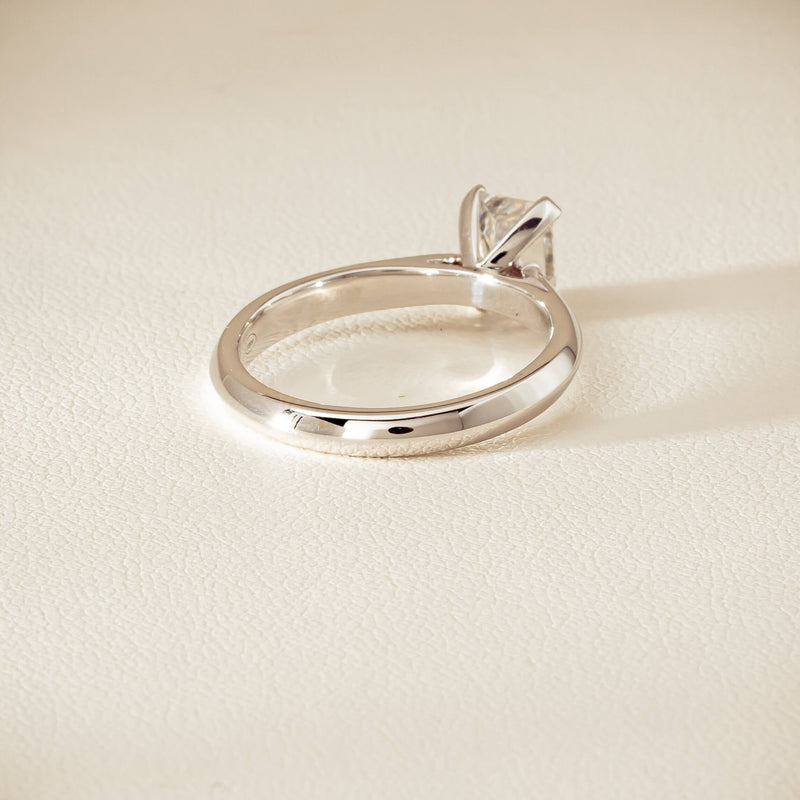 18ct White Gold 1.20ct Radiant-Cut Diamond Venetian Ring - Ring - Walker & Hall