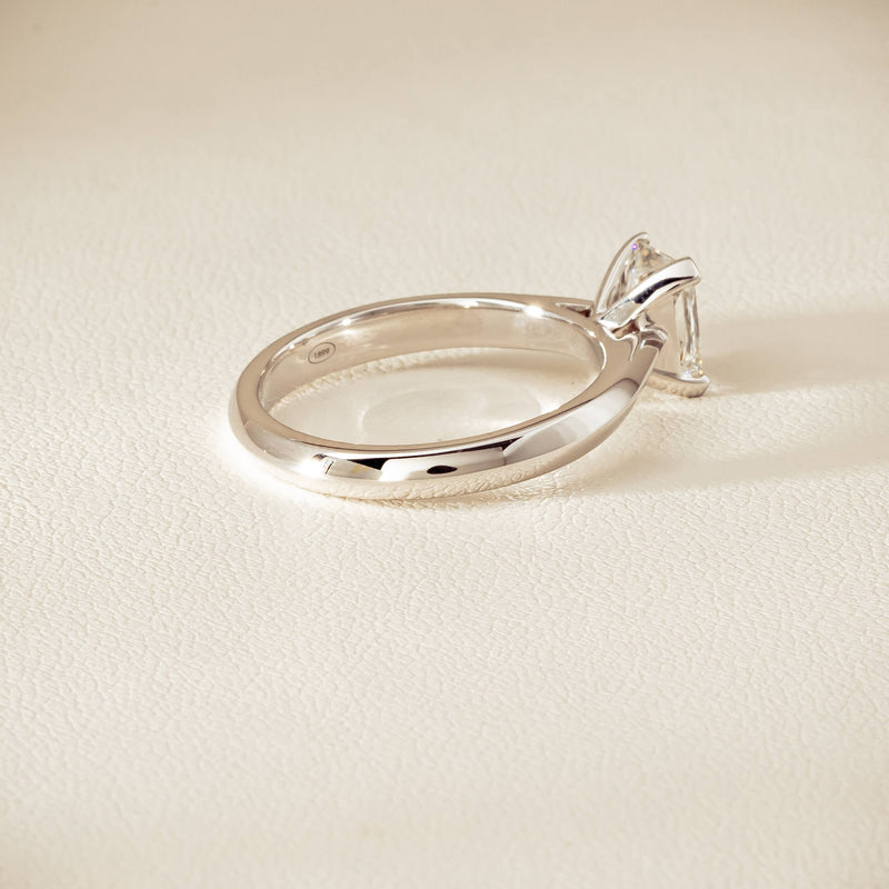 18ct White Gold 1.20ct Radiant-Cut Diamond Venetian Ring - Ring - Walker & Hall