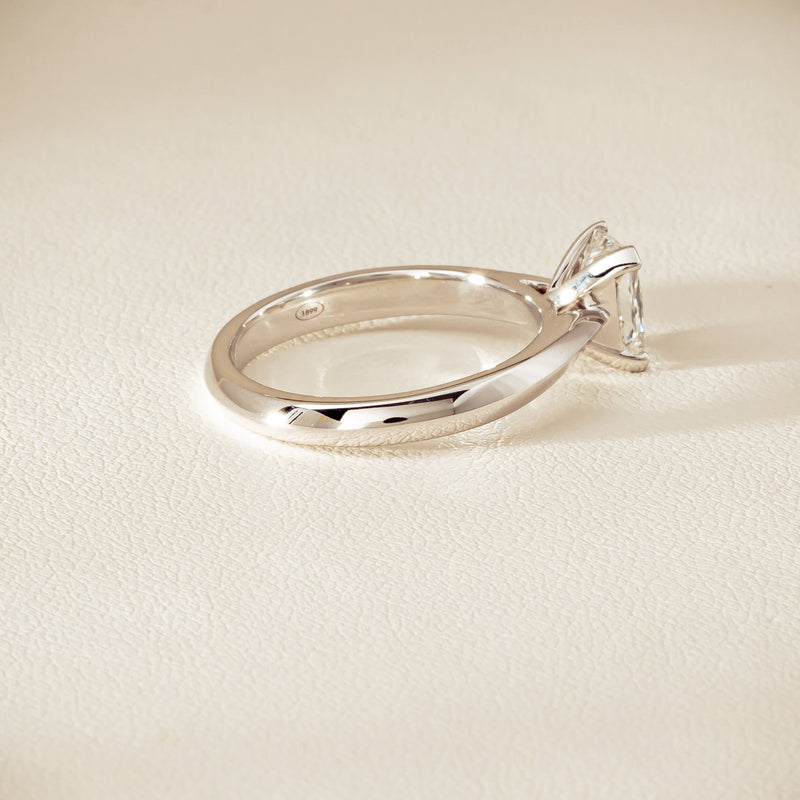 18ct White Gold 1.20ct Radiant-Cut Diamond Venetian Ring - Ring - Walker & Hall