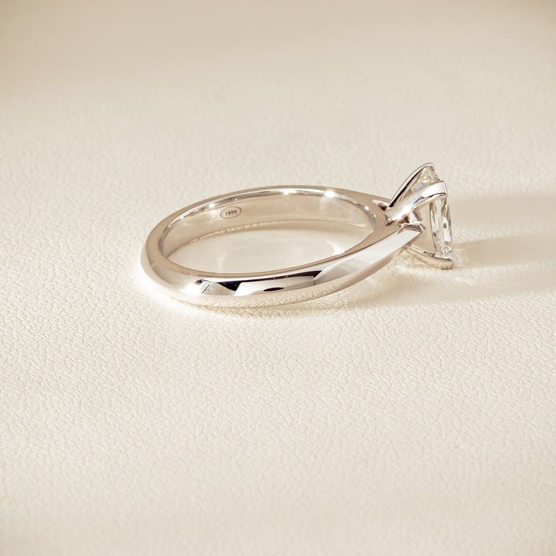 18ct White Gold 1.20ct Radiant-Cut Diamond Venetian Ring - Ring - Walker & Hall