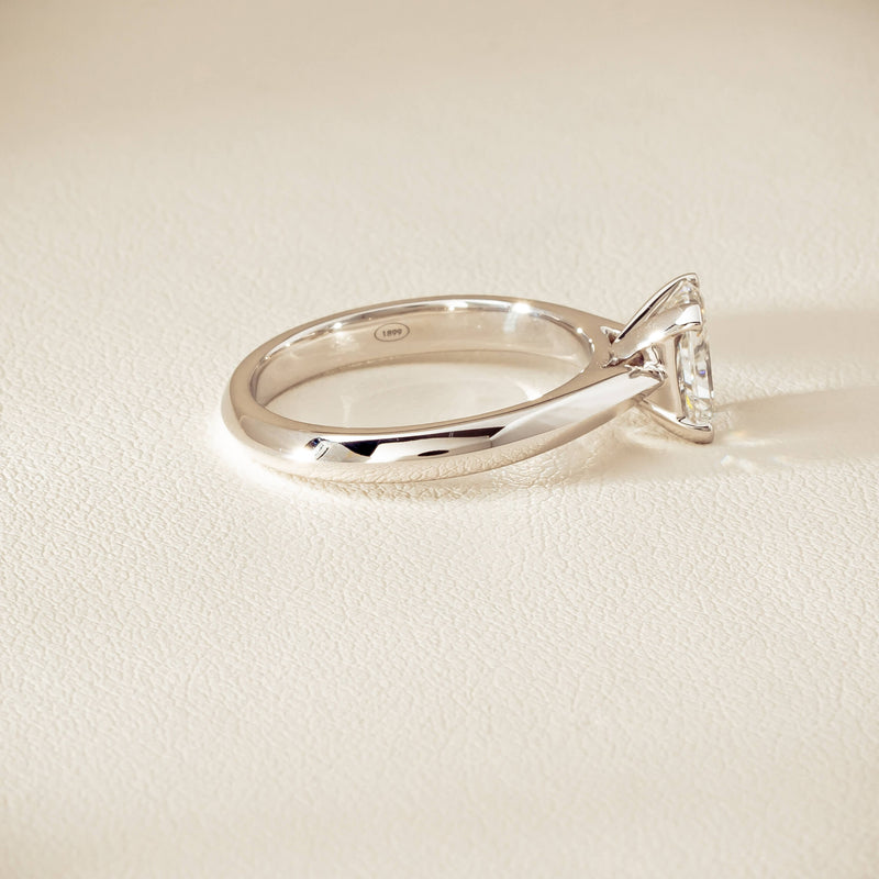 18ct White Gold 1.20ct Radiant-Cut Diamond Venetian Ring - Ring - Walker & Hall