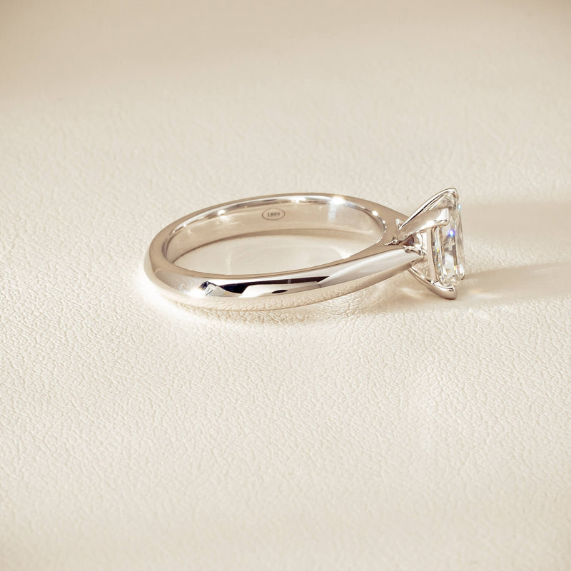 18ct White Gold 1.20ct Radiant-Cut Diamond Venetian Ring - Ring - Walker & Hall