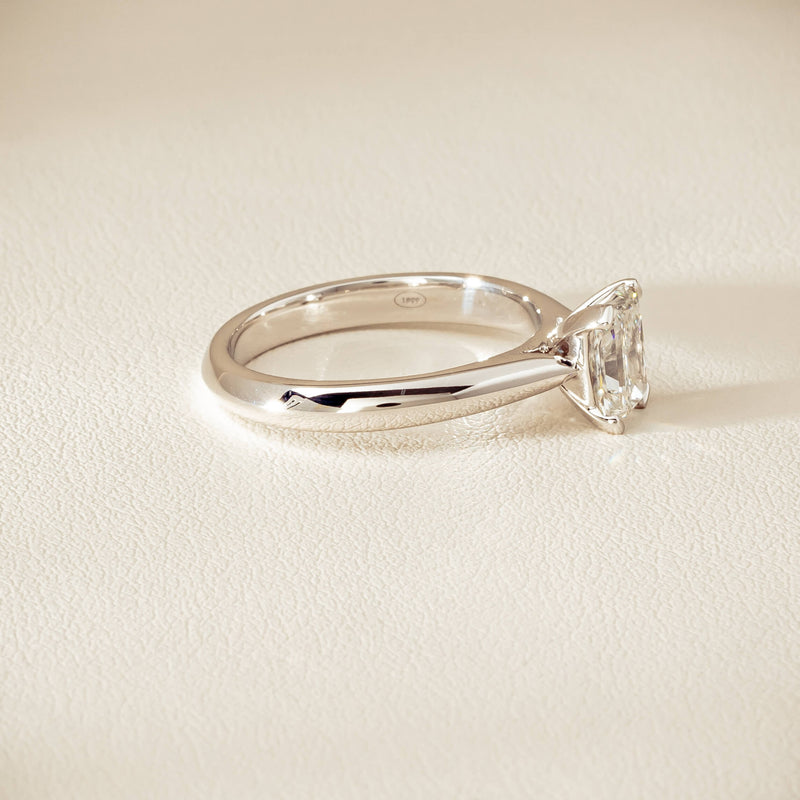 18ct White Gold 1.20ct Radiant-Cut Diamond Venetian Ring - Ring - Walker & Hall