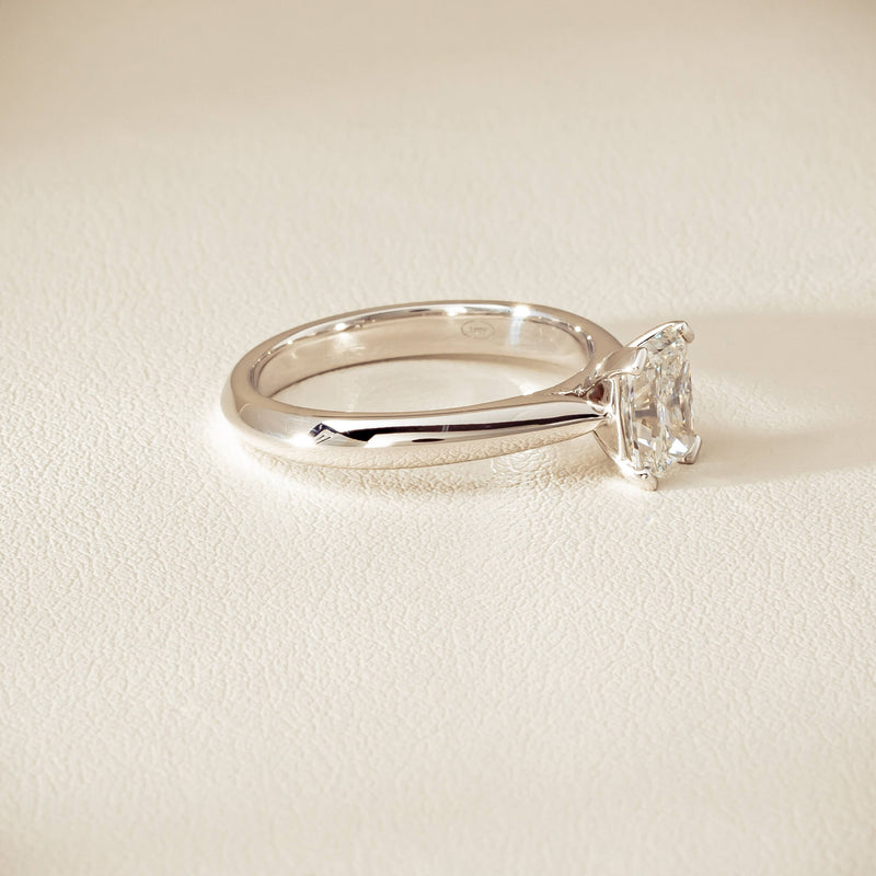 18ct White Gold 1.20ct Radiant-Cut Diamond Venetian Ring - Ring - Walker & Hall