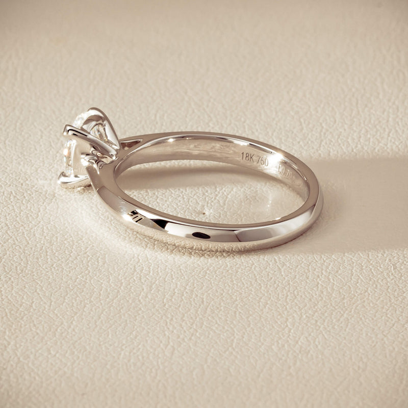 18ct White Gold .70ct Oval-Cut Diamond Venetian Ring - Ring - Walker & Hall