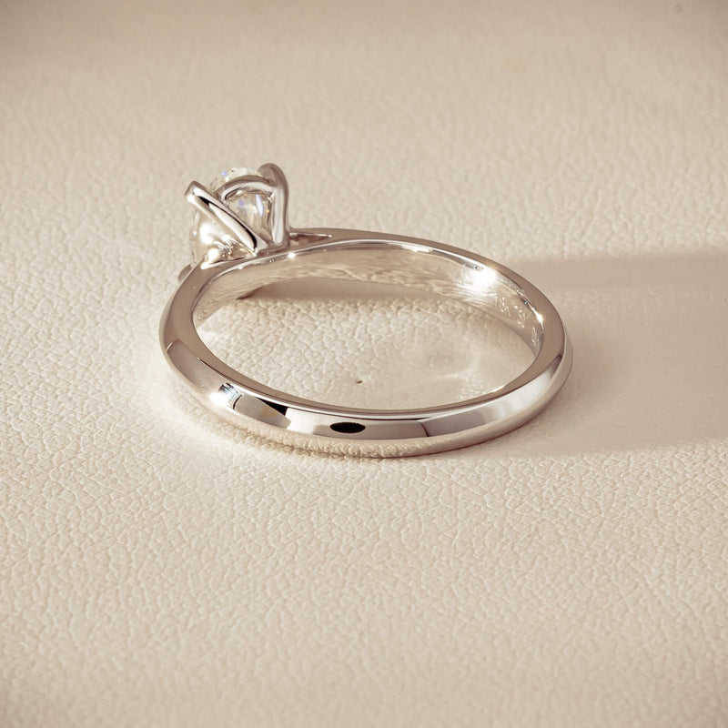 18ct White Gold .70ct Oval-Cut Diamond Venetian Ring - Ring - Walker & Hall