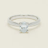 18ct White Gold .70ct Oval-Cut Diamond Venetian Ring - Ring - Walker & Hall