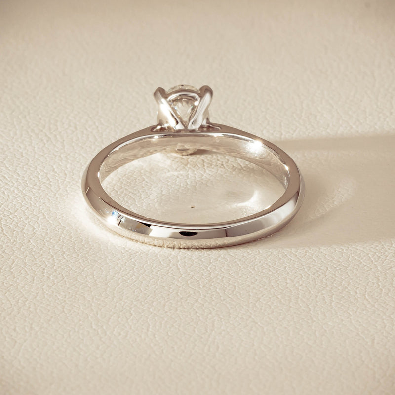 18ct White Gold .70ct Oval-Cut Diamond Venetian Ring - Ring - Walker & Hall