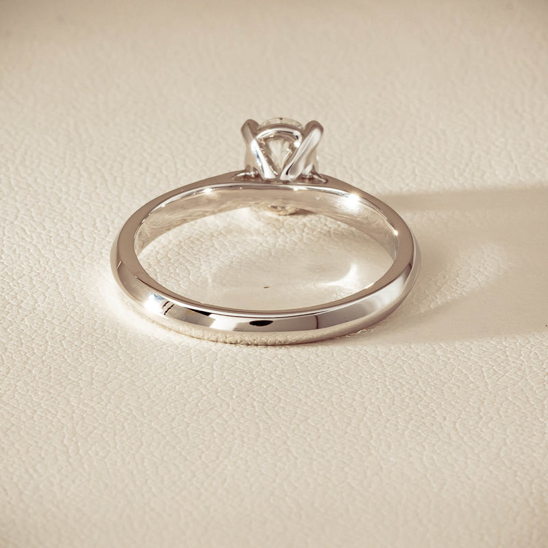 18ct White Gold .70ct Oval-Cut Diamond Venetian Ring - Ring - Walker & Hall