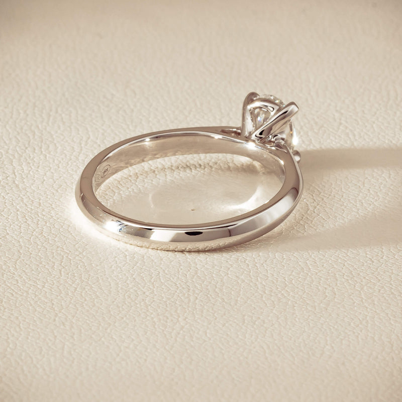 18ct White Gold .70ct Oval-Cut Diamond Venetian Ring - Ring - Walker & Hall